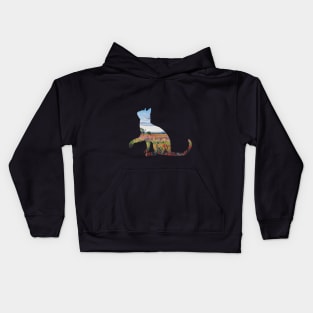 cat and nature Kids Hoodie